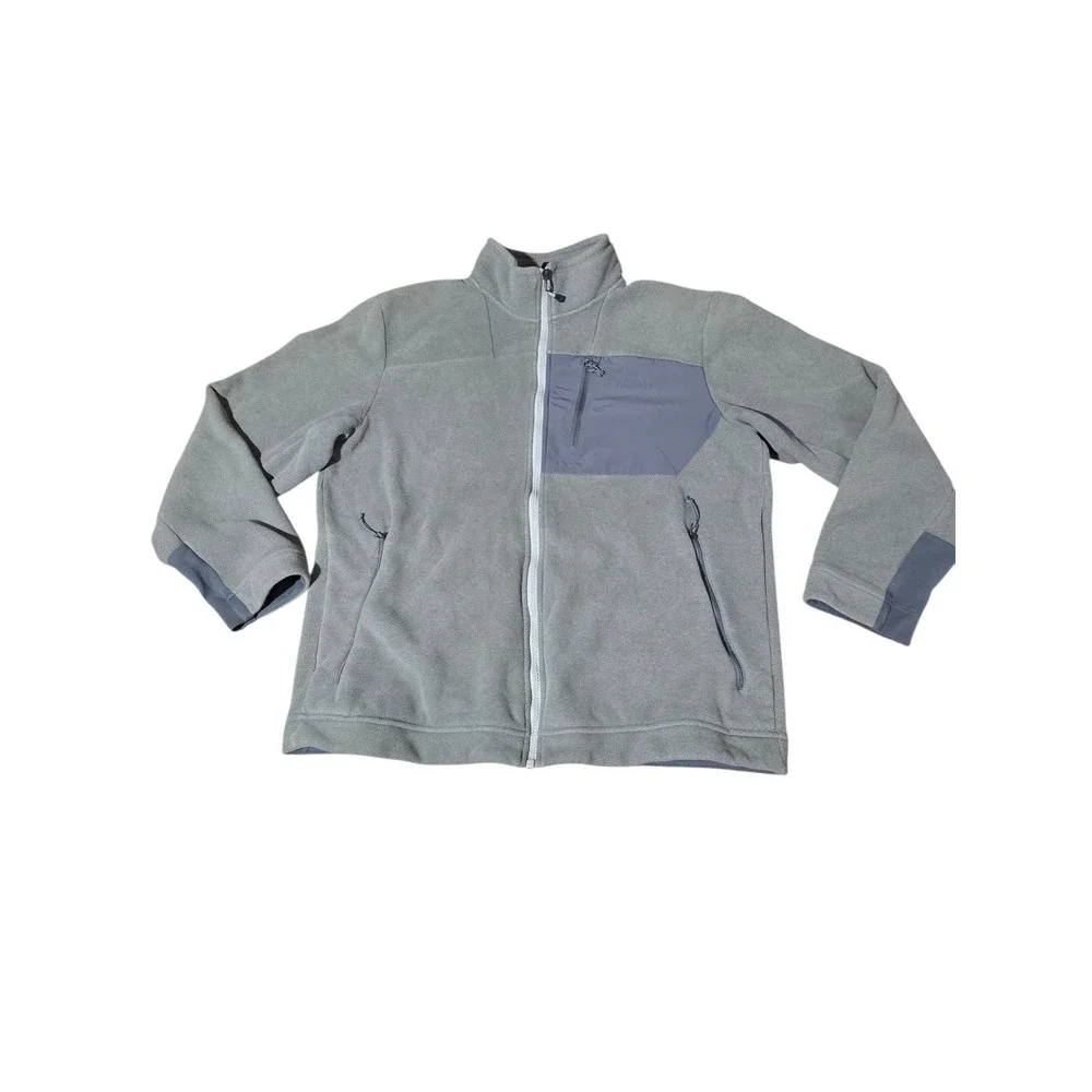 The North Face Mens Large L Full Zip Fleece Jacket Gray Outdoor Hiking Trail‎ B5